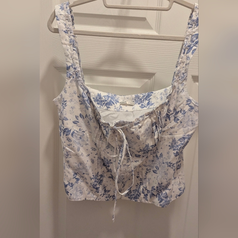 House of CB Blue Floral Corset Top - Picture 2 of 5